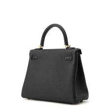 将图像加载到图库查看器中，HERMES Kelly Retourne Black Togo Leather Size 25

