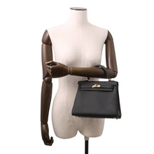 将图像加载到图库查看器中，HERMES Kelly Retourne Black Togo Leather Size 25
