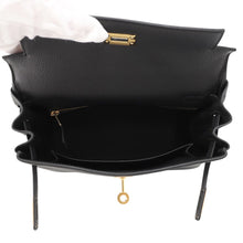 将图像加载到图库查看器中，HERMES Kelly Retourne Black Togo Leather Size 25
