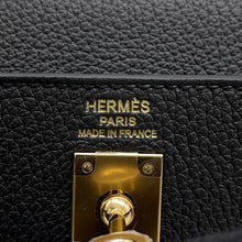 将图像加载到图库查看器中，HERMES Kelly Retourne Black Togo Leather Size 25

