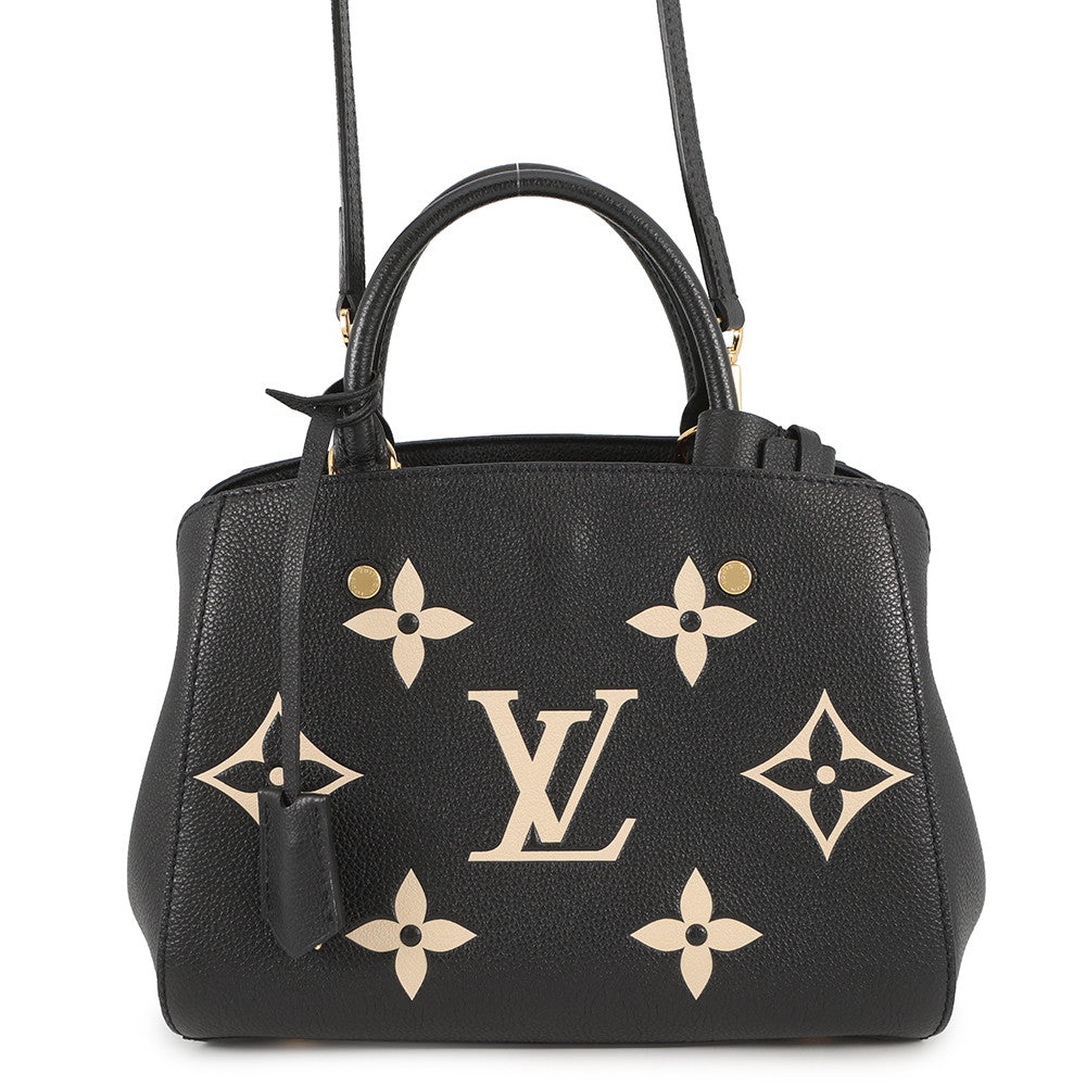 LOUIS VUITTON Montaigne Noir/BeigeM45778 Monogram Empreinte Leather Size BB