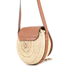 将图像加载到图库查看器中，Chloe Mercy Shoulder Bag Beige/BrownCHC220S735G5825M Raffia Leather
