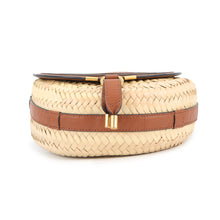 将图像加载到图库查看器中，Chloe Mercy Shoulder Bag Beige/BrownCHC220S735G5825M Raffia Leather
