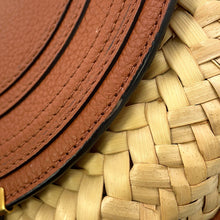 将图像加载到图库查看器中，Chloe Mercy Shoulder Bag Beige/BrownCHC220S735G5825M Raffia Leather
