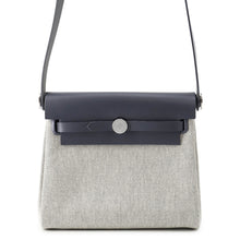 将图像加载到图库查看器中，HERMES Herbag zip Ardoise/Ecru Toile Military Vache Hunter Leather Size Mini
