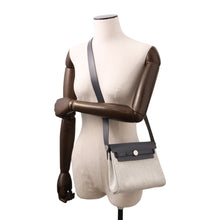 将图像加载到图库查看器中，HERMES Herbag zip Ardoise/Ecru Toile Military Vache Hunter Leather Size Mini
