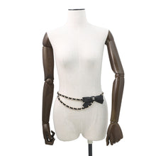 将图像加载到图库查看器中，CHANEL ChainBelt Size 70/28 BlackAAB382 Calf Leather Metal
