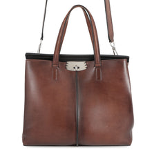 将图像加载到图库查看器中，Berluti Rutty Tote Bag Brown Leather Size 38
