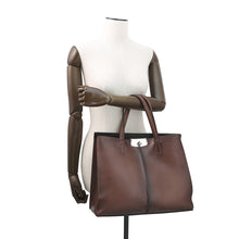 将图像加载到图库查看器中，Berluti Rutty Tote Bag Brown Leather Size 38

