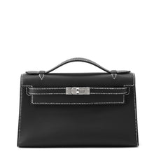 Load image into Gallery viewer, HERMES PochetteKelly SPO Verso Black/Pearl Grey Swift Leather
