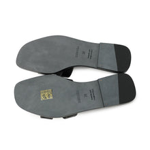 将图像加载到图库查看器中，HERMES Oran Sandals Black Leather Size 36
