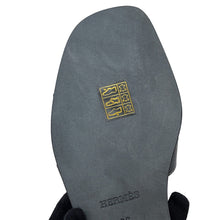 将图像加载到图库查看器中，HERMES Oran Sandals Black Leather Size 36
