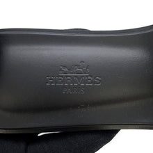 将图像加载到图库查看器中，HERMES Oran Sandals Black Leather Size 36
