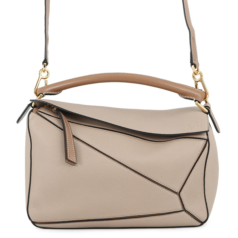 LOEWE Puzzle bag SAND/MILK322.12KBS20 Calf Leather Size Medium