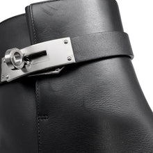 将图像加载到图库查看器中，HERMES Saint Germain Boots Black Calf Leather Size 36
