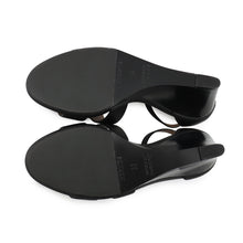 将图像加载到图库查看器中，HERMES Legend Sandals Black Leather Size 35
