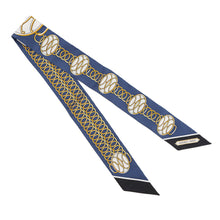 将图像加载到图库查看器中，HERMES Twilly LIFT PROFIL Marine/Black/Gold Silk100%
