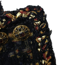 将图像加载到图库查看器中，CHANEL Tweed 4-pocket collarless jacket and skirt set with Gripoa buttons Size Jacket36/Skirt38 Black/Yellow/Navy/Bordeaux/GoldP61915V47013 Cotton44% Polyamide31% Silk12% Acetate9% Mohair 4%
