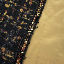 将图像加载到图库查看器中，CHANEL Tweed 4-pocket collarless jacket and skirt set with Gripoa buttons Size Jacket36/Skirt38 Black/Yellow/Navy/Bordeaux/GoldP61915V47013 Cotton44% Polyamide31% Silk12% Acetate9% Mohair 4%
