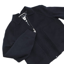 将图像加载到图库查看器中，HERMES Chaine d&#39;Ancre Jacket Size 34 Navy5E0176DE Wool 100%
