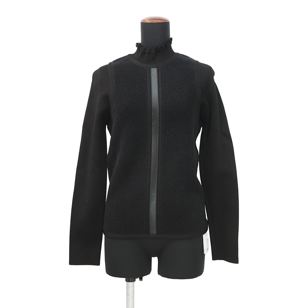 HERMES Knit Size 36 Black4H2669DT Rayon60% Wool 25% Nylon13% Polypropylene1% Polyurethane1%