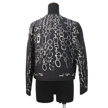 将图像加载到图库查看器中，HERMES Do Re Boucles Quilted Collarless Jacket Size 38 Black3H0202D4 Silk100%
