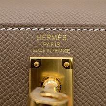 将图像加载到图库查看器中，HERMES Kelly Sellier tricolor Etoupe/Ardoise/Black Epsom Size 25
