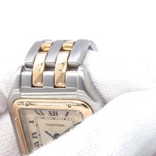 将图像加载到图库查看器中，CARTIER PANTHEREMM 2 Row W26.5mm × H26.8mm Stainless Steel K18YG Ivory DialW25028B6
