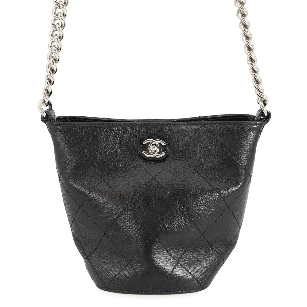 CHANEL Baguette ChainShoulder Bag Black Leather