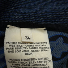 将图像加载到图库查看器中，HERMES Twilleline long-sleeved cardigan in Candy Libris print Size 34 Noir Legris Fabric part Silk100% Knit part Wool 97%・Nylon2%・Polyurethane1%
