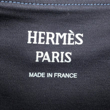 将图像加载到图库查看器中，HERMES Micro T-Shirt "Cartouche" Candy Libris Size 38 Blue・NoirH5H4630DC Cotton100%
