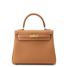Load image into Gallery viewer, HERMES Kelly Gold Togo Leather Size 25
