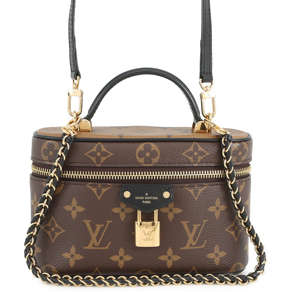 LOUIS VUITTON Vanity Chain Pouch NoirM47125 Monogram Monogram Reverse Canvas