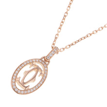 Load image into Gallery viewer, CARTIER Logo Double C Diamond Necklace 18K Pink Gold
