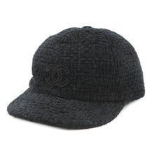 将图像加载到图库查看器中，CHANEL Tweed cap Size M BlackAA8562 Cotton68% Wool 23% Silk5% Polyester3% Nylon1%
