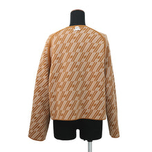 将图像加载到图库查看器中，HERMES HenBiais H Ambie Reversible Knit Short Collarless Jacket Size 34 Brown Cashmere63% Cotton35% Nylon2%
