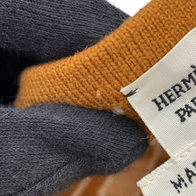 将图像加载到图库查看器中，HERMES HenBiais H Ambie Reversible Knit Short Collarless Jacket Size 34 Brown Cashmere63% Cotton35% Nylon2%
