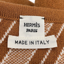 将图像加载到图库查看器中，HERMES HenBiais H Ambie Reversible Knit Short Collarless Jacket Size 34 Brown Cashmere63% Cotton35% Nylon2%

