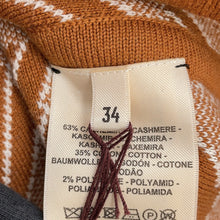 将图像加载到图库查看器中，HERMES HenBiais H Ambie Reversible Knit Short Collarless Jacket Size 34 Brown Cashmere63% Cotton35% Nylon2%
