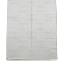 将图像加载到图库查看器中，CHANEL CC Logo Stole Greige Silk100%
