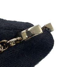 Load image into Gallery viewer, CHANEL CC Logo No.5 motif necklace Champagne Gold/Black Metal Rhinestone Leather
