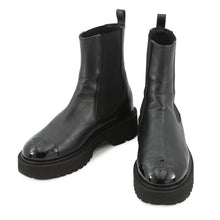 将图像加载到图库查看器中，CHANEL CC Logo Side Gore Short Boots BlackG38218 Leather Patent Leather Size 38C
