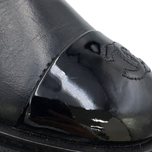 将图像加载到图库查看器中，CHANEL CC Logo Side Gore Short Boots BlackG38218 Leather Patent Leather Size 38C
