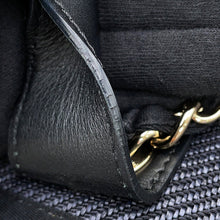 将图像加载到图库查看器中，CHANEL Deauville shopping bag Navy/BlackA93786 Raffia Leather Size GM
