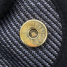 将图像加载到图库查看器中，CHANEL Deauville shopping bag Navy/BlackA93786 Raffia Leather Size GM
