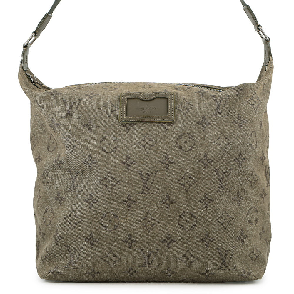 LOUIS VUITTON Buzas KhakiM40475 Monogram・Impression Denim Size GM