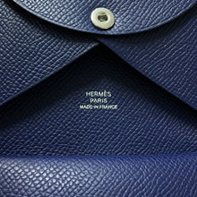 Load image into Gallery viewer, HERMES Calvi Duo Blue Saphir Epsom
