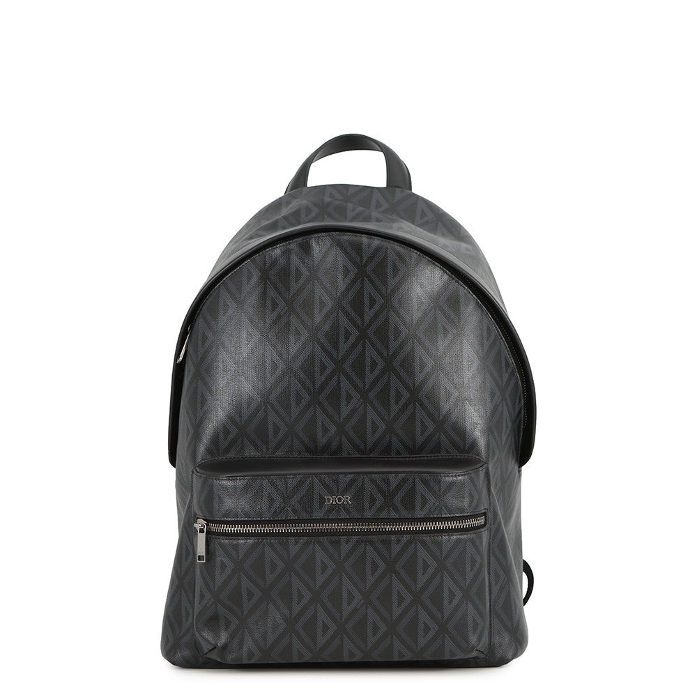 Dior CDDiamond Backpack Black PVC Coated Canvas