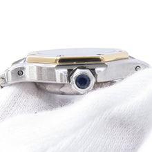 将图像加载到图库查看器中，CARTIER Santos Octagon SM W25mm Stainless Steel K18YG White Dial
