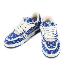 将图像加载到图库查看器中，LOUIS VUITTON LV Trainer Line Sneakers Blue/White Fabric Size 7
